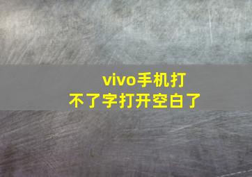 vivo手机打不了字打开空白了