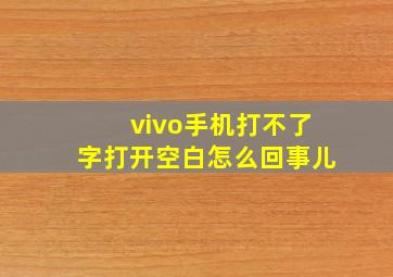 vivo手机打不了字打开空白怎么回事儿