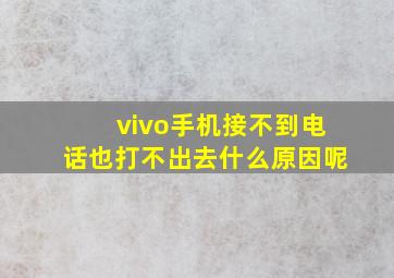 vivo手机接不到电话也打不出去什么原因呢