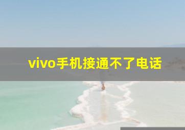 vivo手机接通不了电话