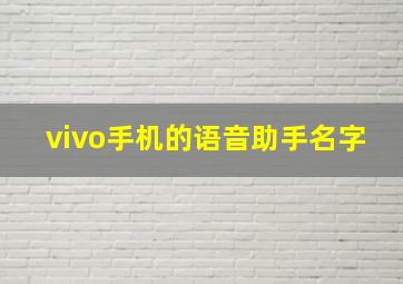 vivo手机的语音助手名字