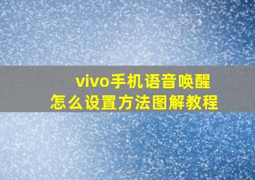 vivo手机语音唤醒怎么设置方法图解教程