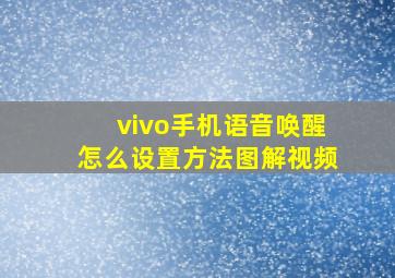 vivo手机语音唤醒怎么设置方法图解视频