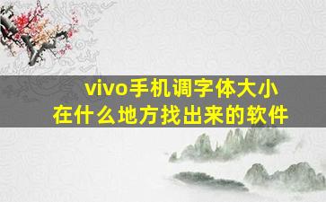 vivo手机调字体大小在什么地方找出来的软件