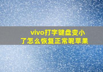 vivo打字键盘变小了怎么恢复正常呢苹果