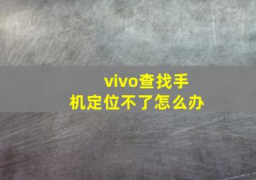 vivo查找手机定位不了怎么办