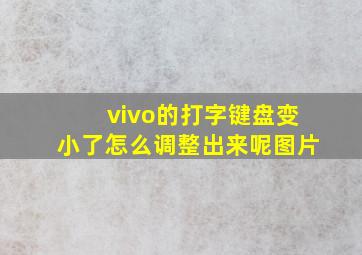 vivo的打字键盘变小了怎么调整出来呢图片