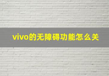 vivo的无障碍功能怎么关