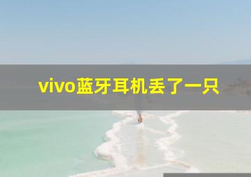 vivo蓝牙耳机丢了一只