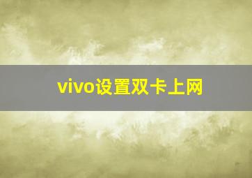 vivo设置双卡上网