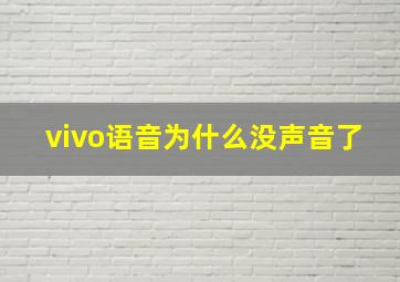 vivo语音为什么没声音了