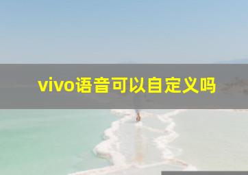 vivo语音可以自定义吗