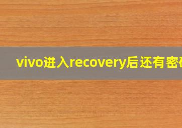 vivo进入recovery后还有密码