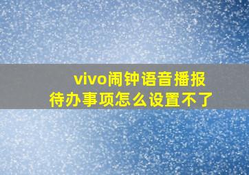 vivo闹钟语音播报待办事项怎么设置不了