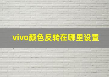 vivo颜色反转在哪里设置