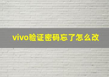 vivo验证密码忘了怎么改