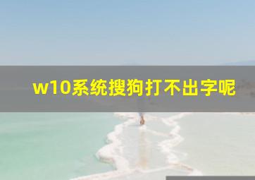 w10系统搜狗打不出字呢