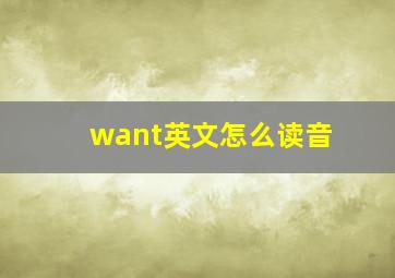 want英文怎么读音