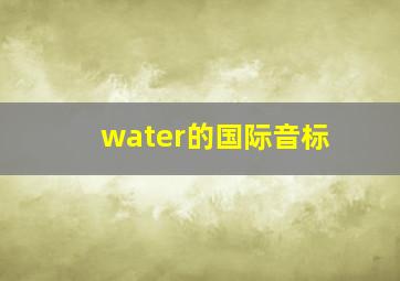 water的国际音标