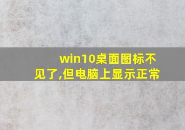 win10桌面图标不见了,但电脑上显示正常