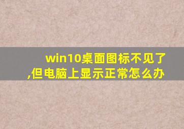 win10桌面图标不见了,但电脑上显示正常怎么办