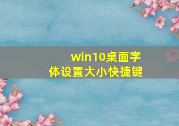 win10桌面字体设置大小快捷键