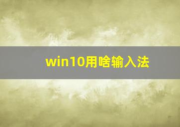 win10用啥输入法