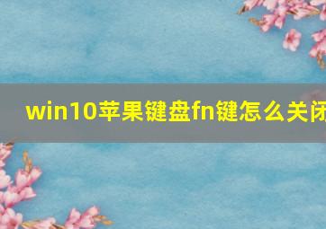 win10苹果键盘fn键怎么关闭