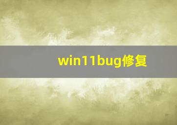 win11bug修复