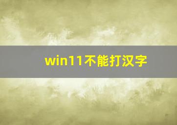 win11不能打汉字