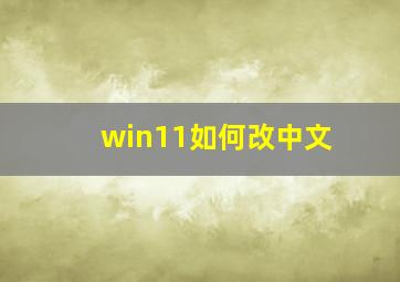 win11如何改中文