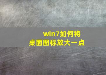 win7如何将桌面图标放大一点