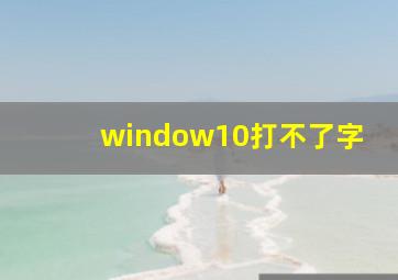 window10打不了字