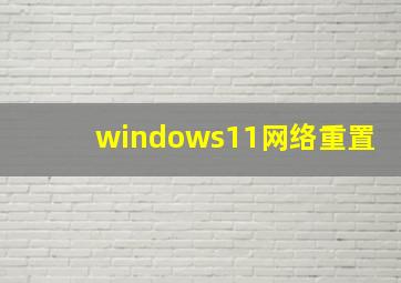 windows11网络重置