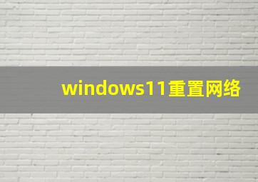 windows11重置网络