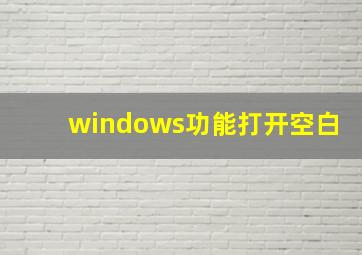 windows功能打开空白