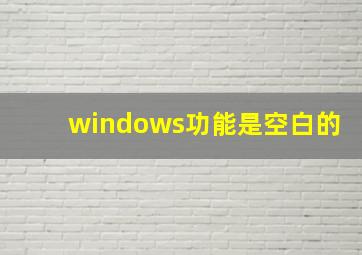 windows功能是空白的