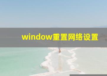 window重置网络设置