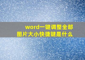 word一键调整全部图片大小快捷键是什么