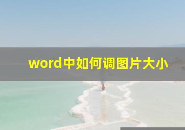 word中如何调图片大小