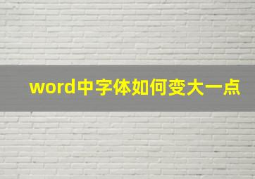 word中字体如何变大一点