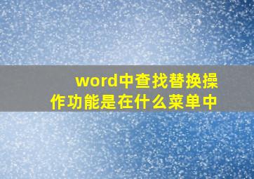 word中查找替换操作功能是在什么菜单中