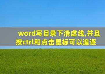 word写目录下滑虚线,并且按ctrl和点击鼠标可以追逐