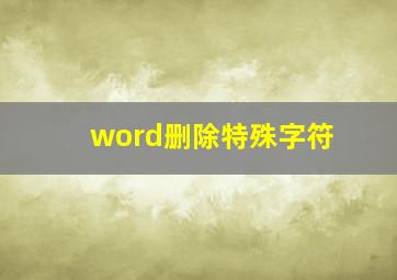 word删除特殊字符