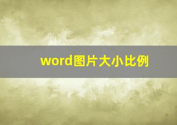 word图片大小比例