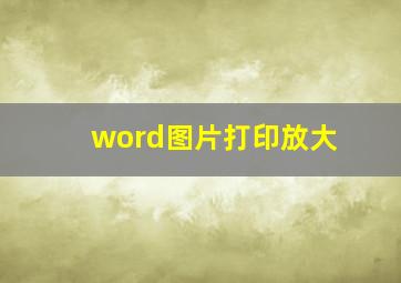 word图片打印放大