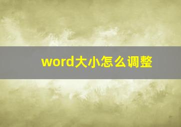 word大小怎么调整