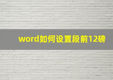 word如何设置段前12磅