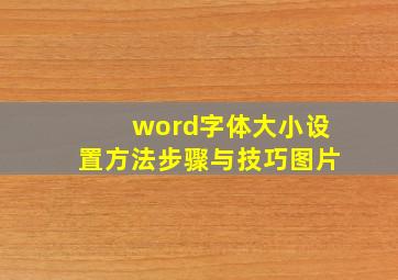 word字体大小设置方法步骤与技巧图片