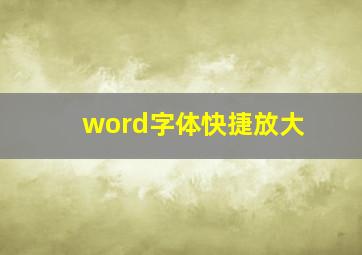 word字体快捷放大